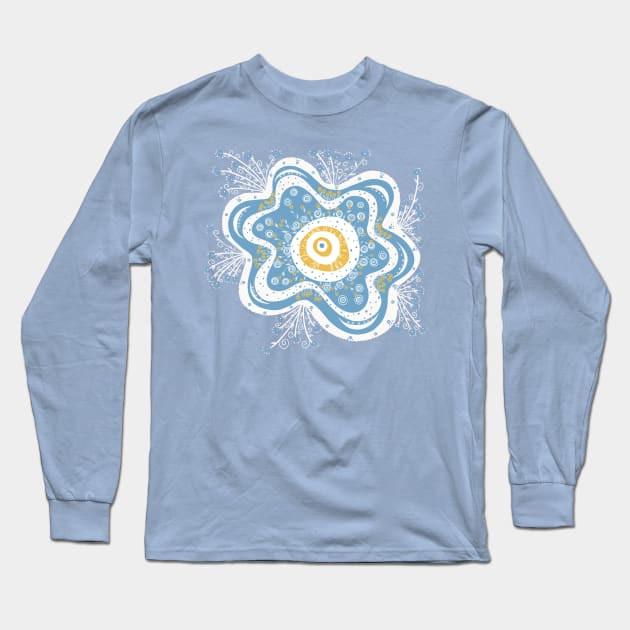 Simple blue flower Long Sleeve T-Shirt by JakoRila